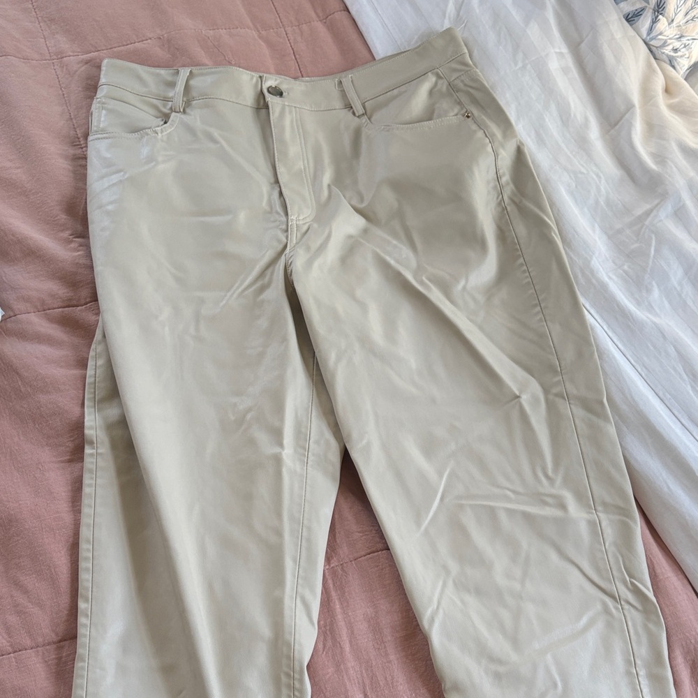 Zara tan leather pants